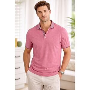 Ted Baker London Pink Polo Shirt Mens Large Trim Detail